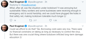 Krugman Tweet