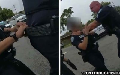 WATCH: Insane Cop Strangles Female Officer After She Interferes With Brutalizing Restrained Suspect