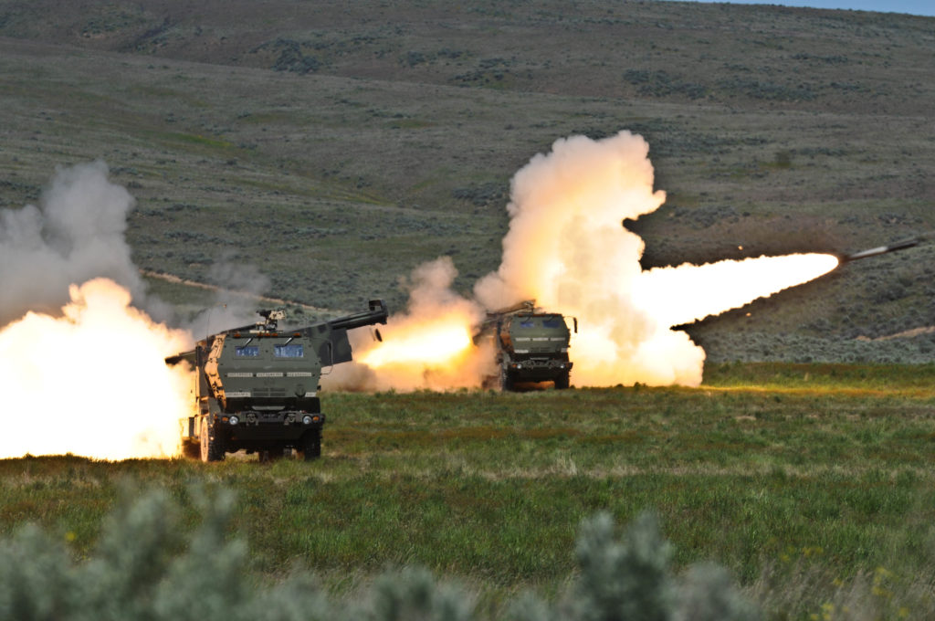 firing high mobility artillery rocket systems