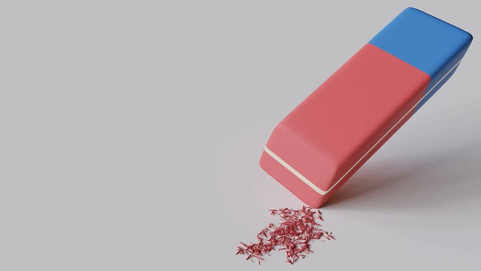 eraser shreddings