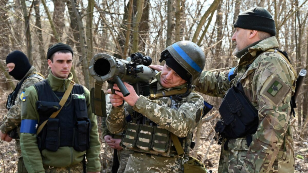 ukrainian soldiers during training
