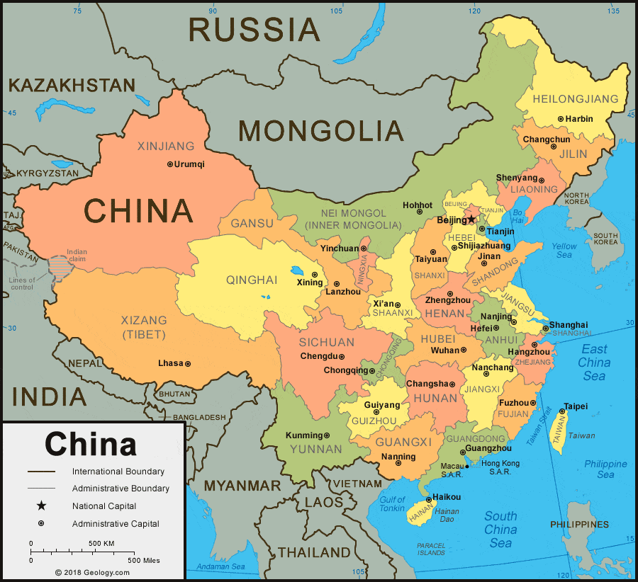 china provinces map